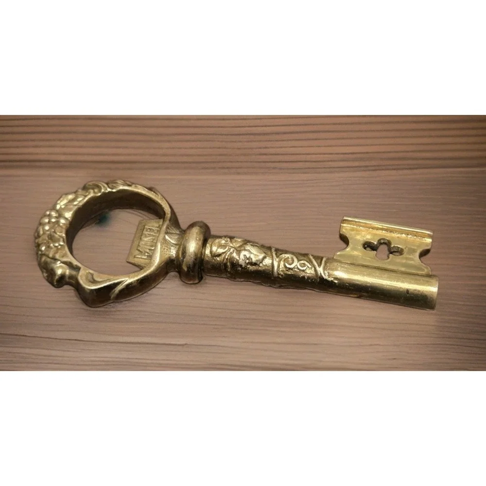 Vintage Corkscrew Wine Key Opener Brass Bronze Rhein Mosel Valley Germany